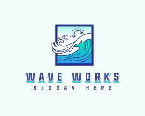 Tsunami Ocean Wave logo design