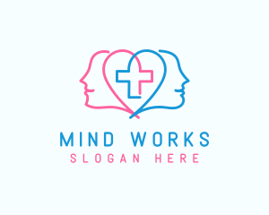 Mind - Human Mind Cross logo design