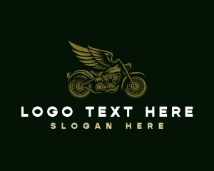 Motorcycle - Wing Vintage Motorbike logo design