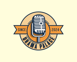 Podcaster Microphone Radio logo design