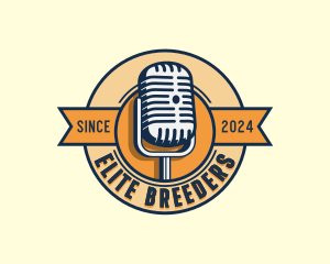 Podcaster Microphone Radio logo design