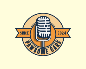 Podcaster Microphone Radio logo design