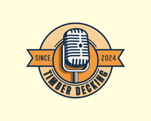 Podcaster Microphone Radio logo design