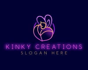 Kinky - Sexy Erotic Bunny logo design