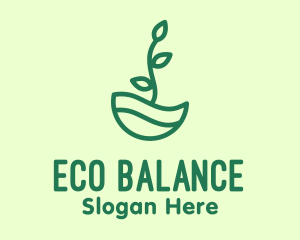 Green Natural Eco Plant logo design