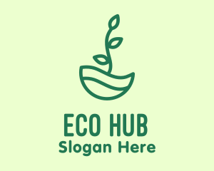 Green Natural Eco Plant logo design