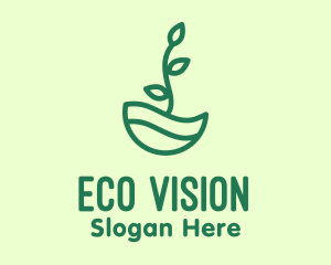 Green Natural Eco Plant logo design