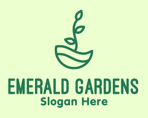 Green Natural Eco Plant logo design