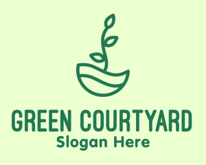 Green Natural Eco Plant logo design