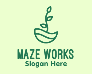 Green Natural Eco Plant logo design