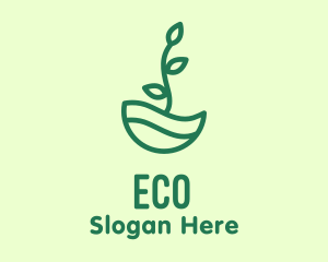 Green Natural Eco Plant logo design