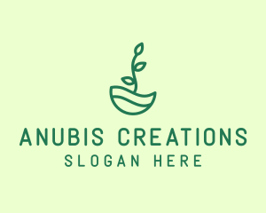 Green Natural Eco Plant logo design