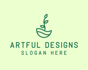 Green Natural Eco Plant logo design