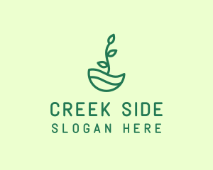 Green Natural Eco Plant logo design