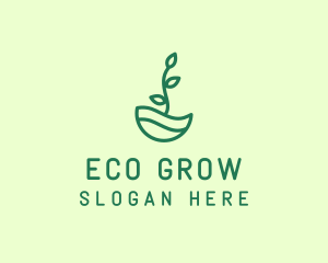 Green Natural Eco Plant logo design