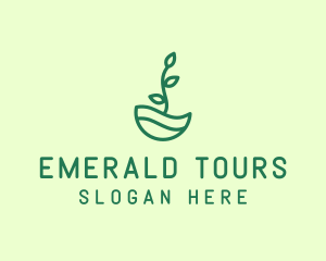 Green Natural Eco Plant logo design