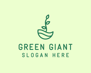 Green Natural Eco Plant logo design