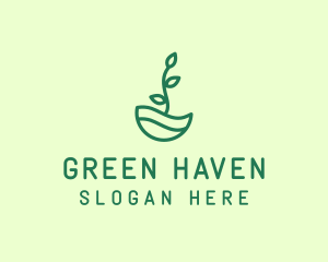 Green Natural Eco Plant logo design