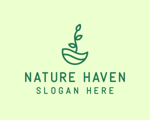 Green Natural Eco Plant logo design