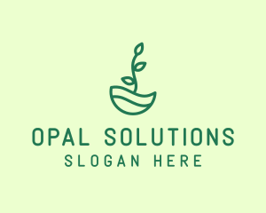 Green Natural Eco Plant logo design