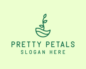 Green Natural Eco Plant logo design