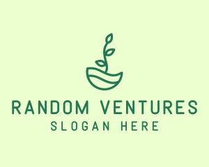 Green Natural Eco Plant logo design