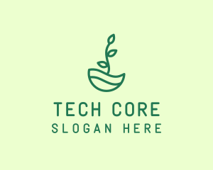 Green Natural Eco Plant logo design