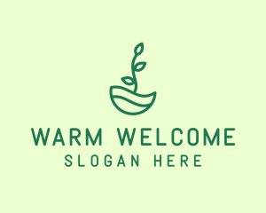 Green Natural Eco Plant logo design