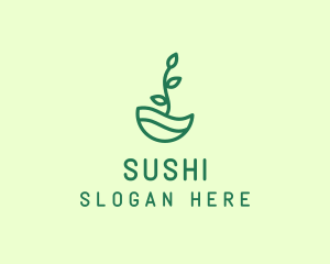 Green Natural Eco Plant logo design