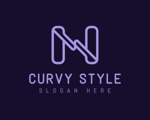 Curvy - Technology Brand Letter N logo design