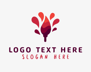 Paint - Red Paint Brush Painting logo design