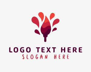 Painting - Red Paint Brush Painting logo design