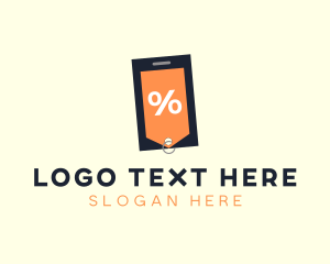 Voucher - Mobile Shopping Discount Tag logo design