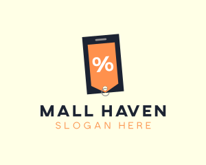 Mobile Shopping Discount Tag logo design