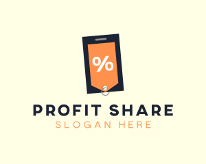 Percentage - Mobile Shopping Discount Tag logo design