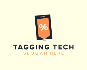 Mobile Shopping Discount Tag logo design