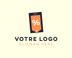 Device - Mobile Shopping Discount Tag logo design