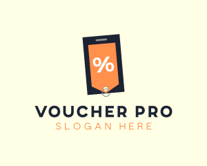 Voucher - Mobile Shopping Discount Tag logo design