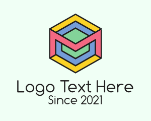 3d - Colorful 3D Cube logo design