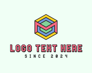 3d - Colorful 3D Cube logo design