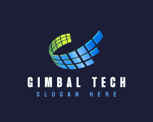 Grid Swoosh Tech logo design