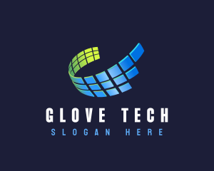 Grid Swoosh Tech logo design