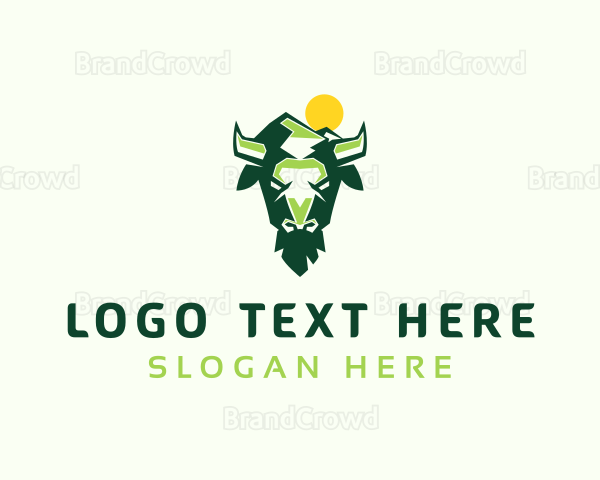 Wild Bison Buffalo Logo