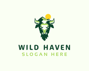 Wild Bison Buffalo logo design