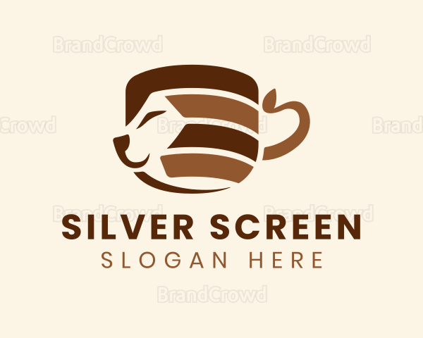 Brown Cat Coffee Cup Logo