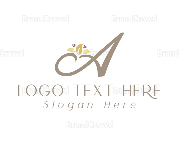 Autumn Floral Letter A Logo