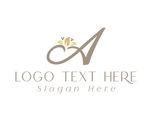 Drapery - Autumn Floral Letter A logo design