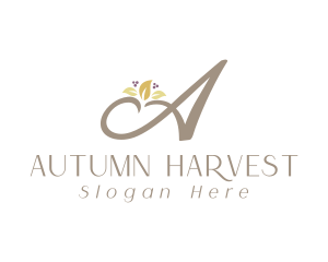 Autumn Floral Letter A logo design
