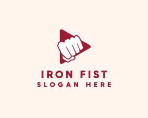 Fist Play Button logo design