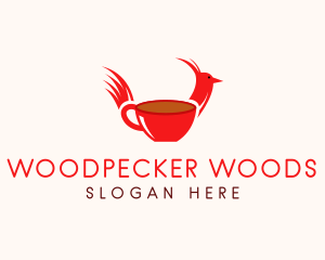 Woodpecker - Bird Cafe Cup logo design